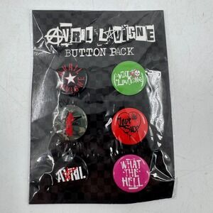 Avril Lavigne Button Pack New Sealed‎ 6 Piece Pin Set Punk Sk8er Boi 2024 Tour